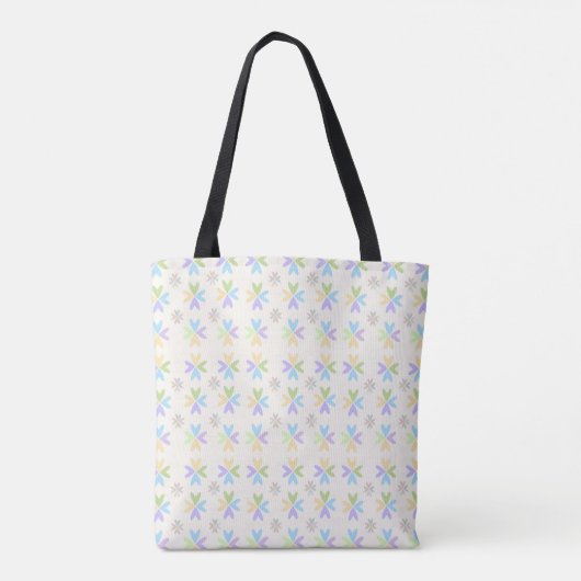Bloemvormen in zachte regenboogkleuren tote bag (Achterkant)