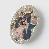 Bloemvormig Easy Custom Photo Template Taupe Ronde Klok (Hoek)