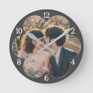 Bloemvormig Gemakkelijk Aangepast Fotosjabloon Gri Ronde Klok