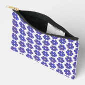 Bloemvormige geruite blauwe korenbloem etui (Open)