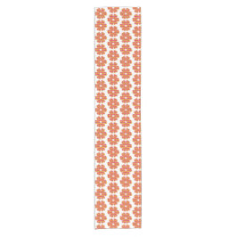 Bloemvormige geruite gele oranje roze tafelloper