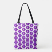 Bloemvormige geruite paarse roze tote bag (Achterkant)