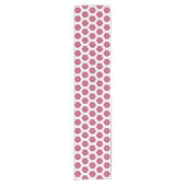 Bloemvormige geruite rode roze tafelloper (Voorkant)