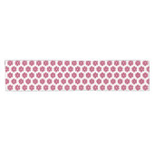 Bloemvormige geruite rode roze tafelloper (Horizontaal)