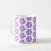 Bloemvormige geruite roze paarse koffiemok (Voorkant links)