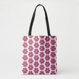 Bloemvormige geruite roze rode tas