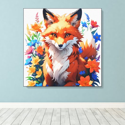 Bloemvos Canvas Afdruk (Insitu (Houten vloer))