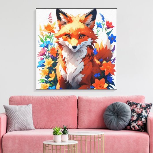 Bloemvos Canvas Afdruk (Insitu (Woonkamer))