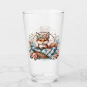 Bloemvos in mandje met Quilt & Flowers Glas (Voorkant)