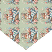 Bloemvos in mandje met Quilt & Flowers Korte Tafelloper (Hoek)