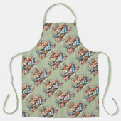 Bloemvos in mandje met Quilt & Flowers Schort (Voorkant)