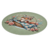 Bloemvos in mandje met Quilt & Flowers Snijplank (Hoek)