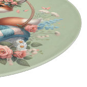 Bloemvos in mandje met Quilt & Flowers Snijplank (Hoek)