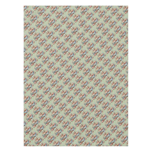 Bloemvos in mandje met Quilt & Flowers Tafelkleed (Voorkant)