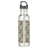 Bloemvos in mandje met Quilt & Flowers Waterfles (Achterkant)