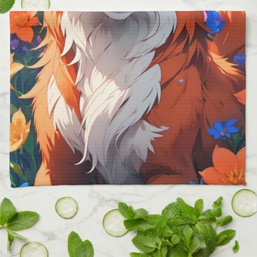 Bloemvos Theedoek (Gevouwen)