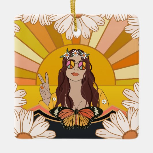 Bloemvrede Keramisch Ornament (Voorkant)