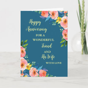 Bloemvriend en zijn vrouw Jubileum Kaart