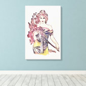 Bloemvrouw Canvas Afdruk (Insitu (Houten vloer))