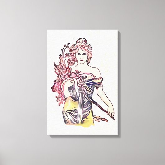 Bloemvrouw Canvas Afdruk (Voorkant)