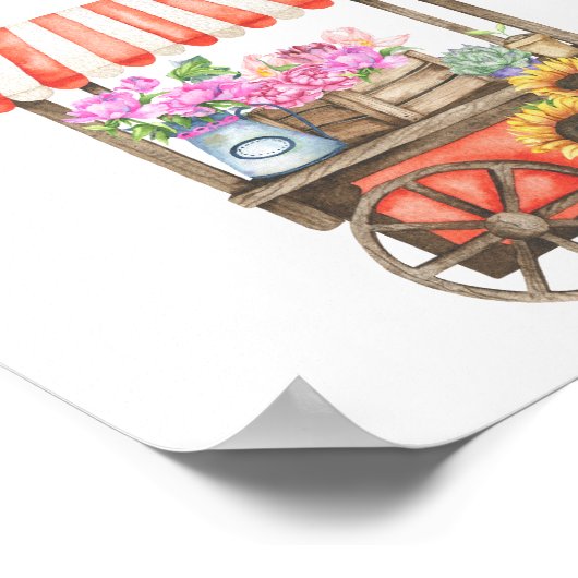 Bloemwagen vrijgezellenfeest - Kaarten en Geschenk Poster (Hoek)