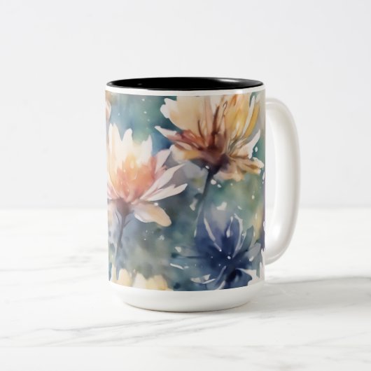 Bloemwei Tweekleurige Koffiemok (Voorkant rechts)