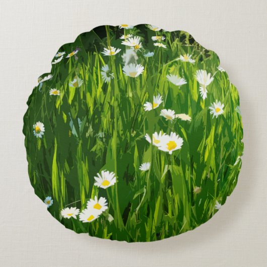 Bloemweide Rond Kussen (Voorkant)