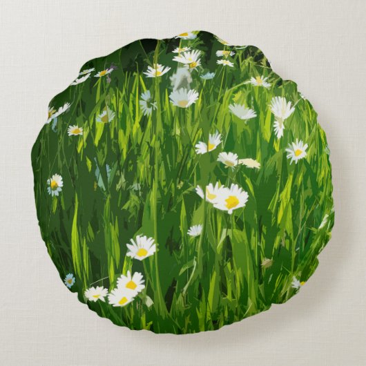 Bloemweide Rond Kussen (Achterkant)