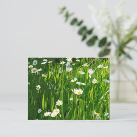 Bloemweide Uitnodiging Briefkaart (Staand voorkant)