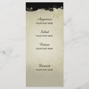  bloemwervelingen   Zwart, Goud, Wit Menu
