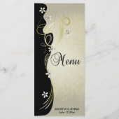 bloemwervelingen | Zwart, Goud, Wit Menu (Achterkant)