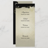bloemwervelingen | Zwart, Goud, Wit Menu (Voorkant / Achterkant)