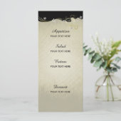 bloemwervelingen | Zwart, Goud, Wit Menu (Staand voorkant)