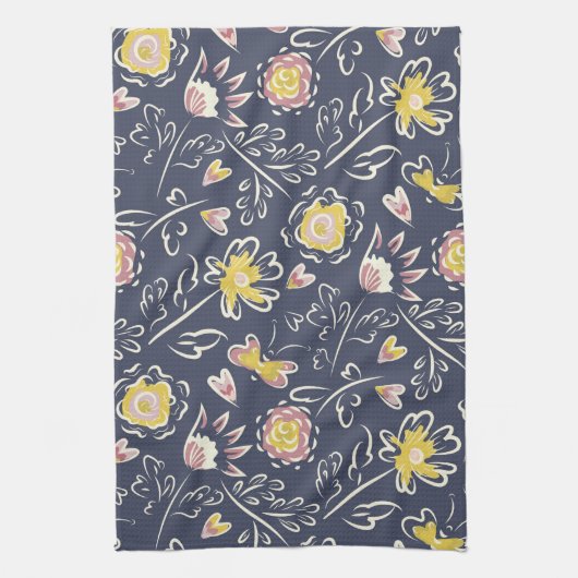 bloemwervelwind theedoek (Verticaal)