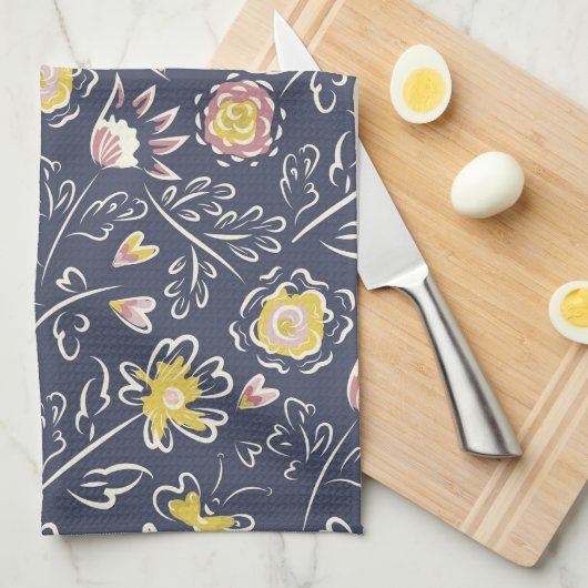 bloemwervelwind theedoek (Quarter Fold)