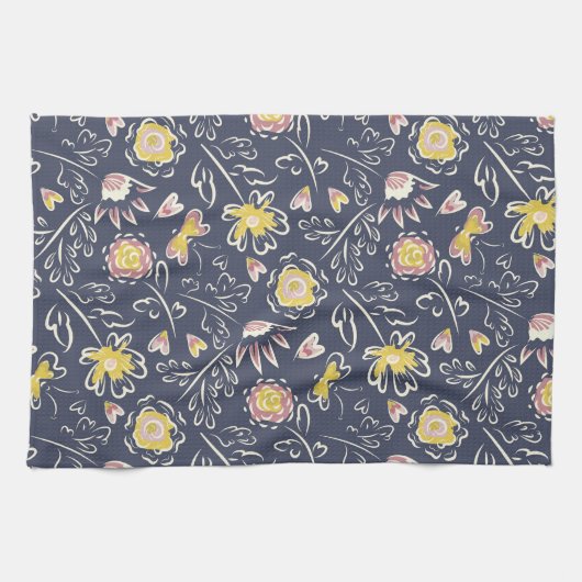 bloemwervelwind theedoek (Horizontaal)