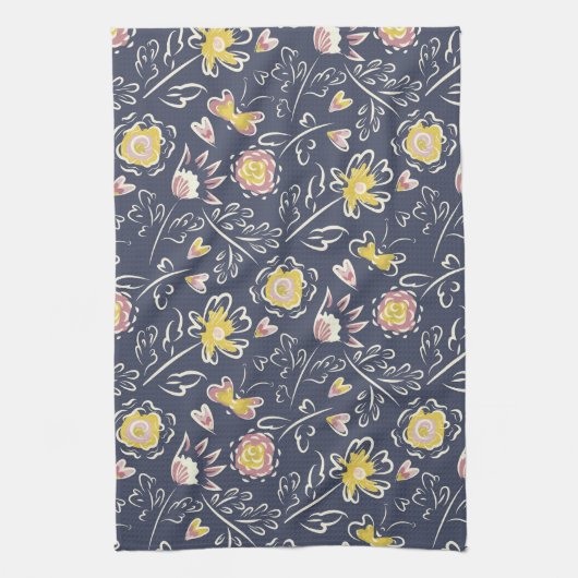 bloemwervelwind theedoek (Verticaal)