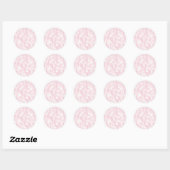 Bloemwijnstokken (roze) ronde sticker (Vel)