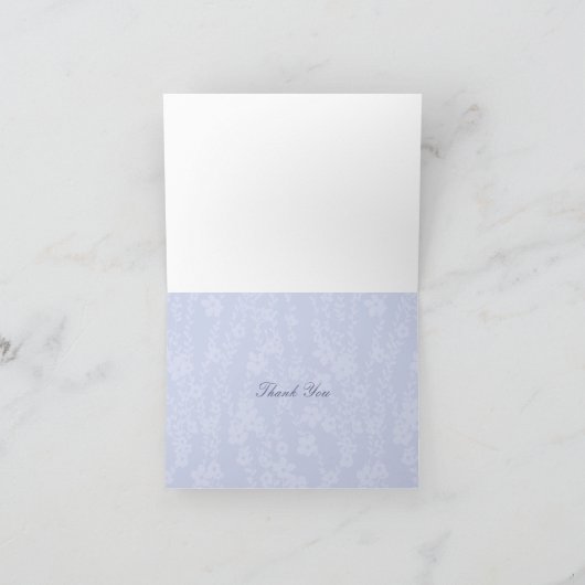 Bloemwijnstokken (wit - Periwinkle) Bedankkaart (Binnen)