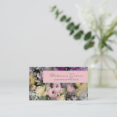 Bloemwinkel Florist waterverf roze florale bloem Visitekaartje (Staand voorkant)