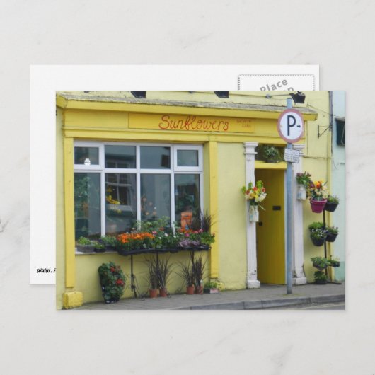 Bloemwinkel in Birr - Ierland Briefkaart (Voorkant / Achterkant)