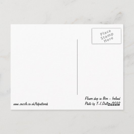 Bloemwinkel in Birr - Ierland Briefkaart (Achterkant)