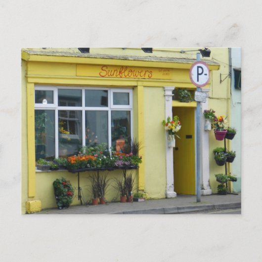 Bloemwinkel in Birr - Ierland Briefkaart (Voorkant)