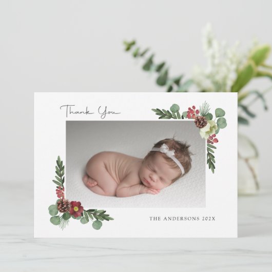  Bloemwinter - Flat Dank u Bedankkaart (Staand voorkant)