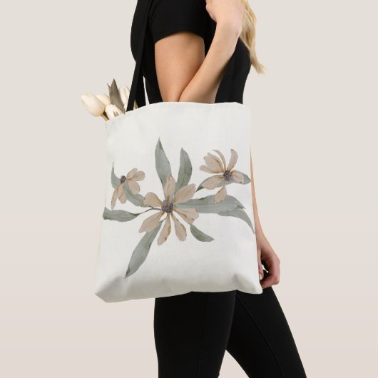 Bloemwit, Wildflower Canvas tas (Dichtbij)