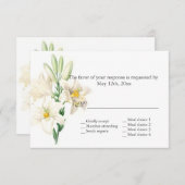  bloemwitte lierbloemen RSVP bruiloft (Voorkant / Achterkant)