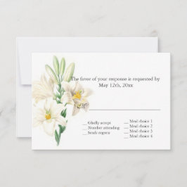  bloemwitte lierbloemen RSVP bruiloft Kaartje