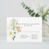  bloemwitte lierbloemen RSVP bruiloft Kaartje (Staand voorkant)