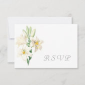  bloemwitte lierbloemen RSVP bruiloft Kaartje (Achterkant)