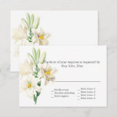  bloemwitte lierbloemen RSVP bruiloft Kaartje (Voorkant / Achterkant)